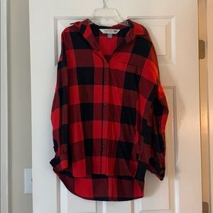Women’s Plaid Button Down Top